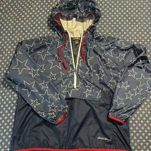 Eddie Bauer stars hooded windbreaker pullover jacket XL